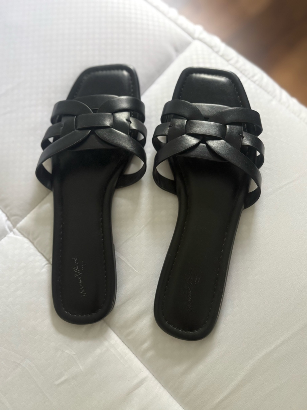 Universal Thread Black Braided Slide Sandals